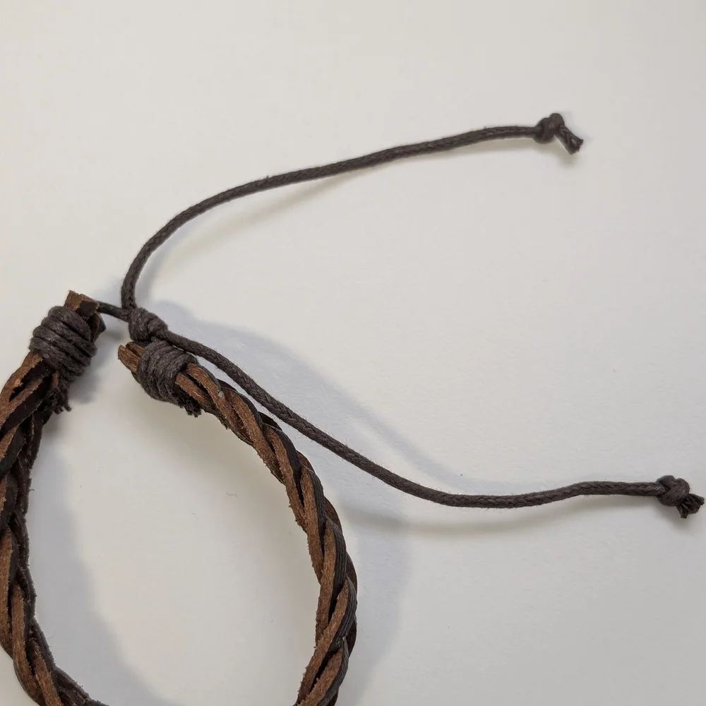 Braided Brown Leather Bracelet